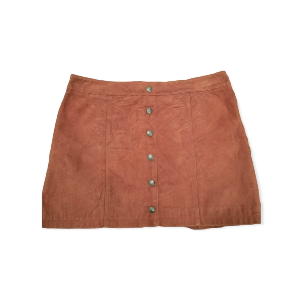 Gianni Bini Cinnamon Leather A line mini skirt size xl